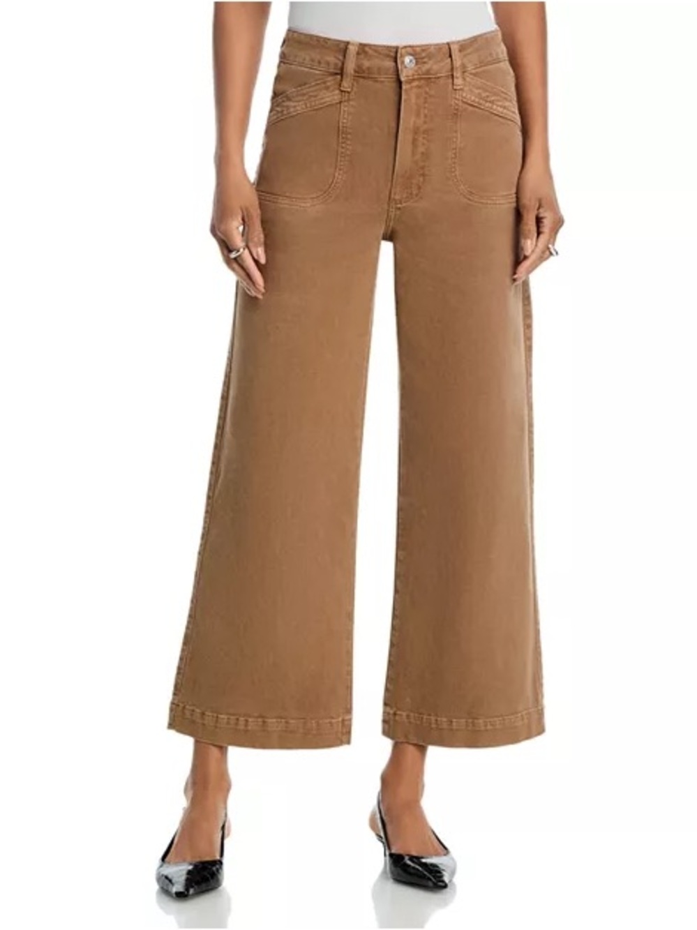 PAIGE Anessa Wide Leg Jeans High Rise Vintage Canewood Curved Inset Pockets - Picture 3 of 13